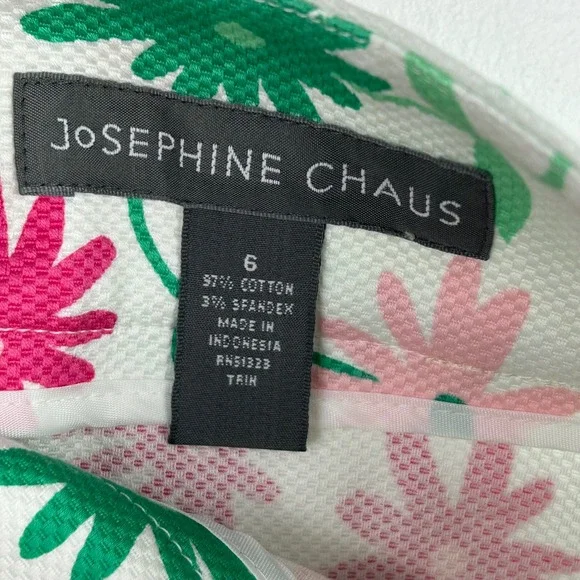 Josephine Chaus Womens White Pink Green Floral Daisy A-Line Mini Skirt Size 6 - Picture 3 of 10